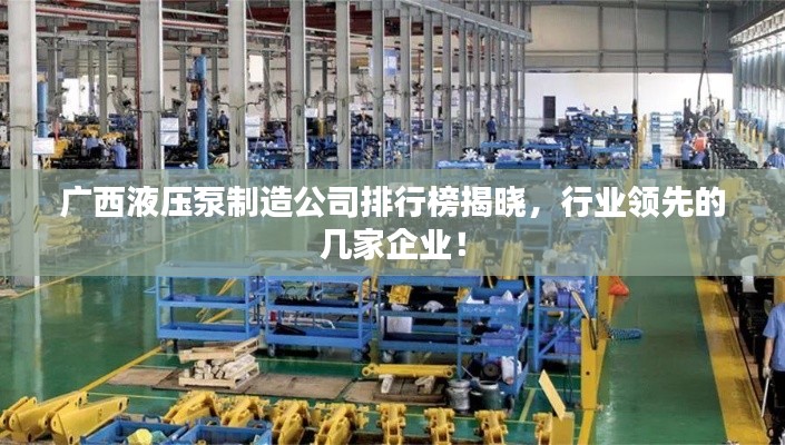广西液压泵制造公司排行榜揭晓，行业领先的几家企业！